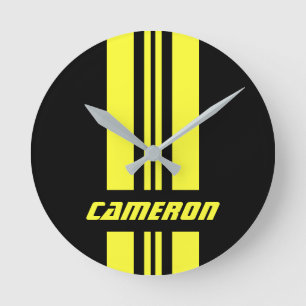 Jouw naam volledig aangepaste kleuren met races 1 ronde klok