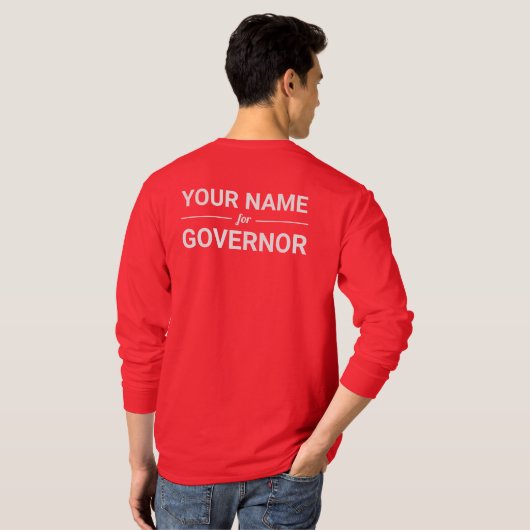 Jouw naam voor aangepaste tekst en kleur van gouve t-shirt (Achterkant volledig)