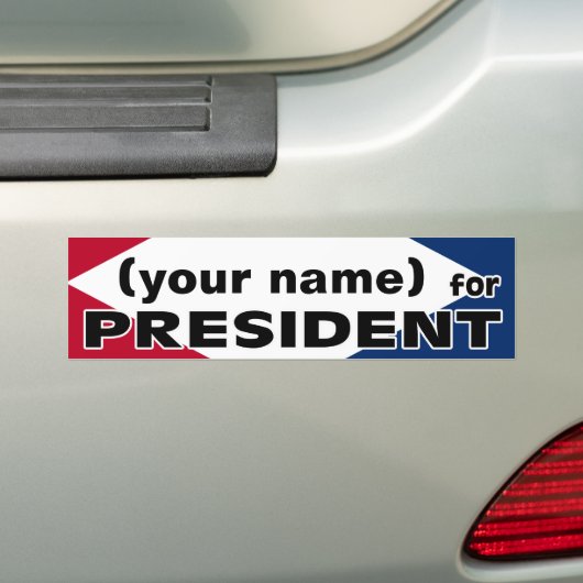 jouw naam voor President sticker (Op auto)