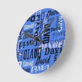 JOUW NAAM  wandklok rond (Hoek)