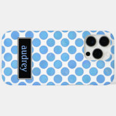 Jouw naam Waterverf Blue Polka Dot Pattern Case-Mate iPhone Case (Achterkant (horizontaal))