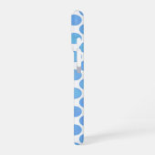 Jouw naam Waterverf Blue Polka Dot Pattern iPhone Hoesje (Linkerkant)