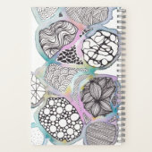 Jouw naam,  waterverf en ontwerp van doedelen notitieboek (Achterkant)