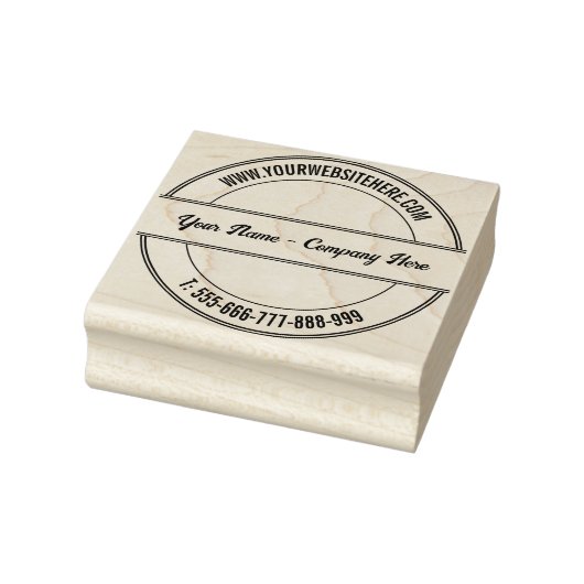 Jouw naam Website Telefoon Modern lettertype Rubbe Rubberstempel (Stempel)