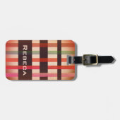 Jouw naam &  Weven Stripes Bagagelabel (Voorkant horizontaal)