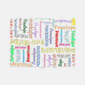 Jouw naam Word Cloud Fun Fonts Typografie Fleece Deken (Voorkant (Horizontaal))