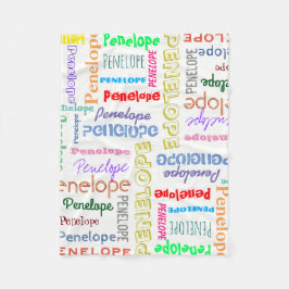 Jouw naam Word Cloud Fun Fonts Typografie Fleece Deken