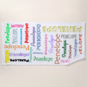 Jouw naam Word Cloud Fun Fonts Typografie Strandlaken (Voorkant)