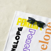 Jouw naam Word Cloud Fun Fonts Typografie Strandlaken (In situ)