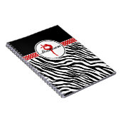 jouw naam Zebra Print Gymnastiek met rode details Notitieboek (Rechterzijde)