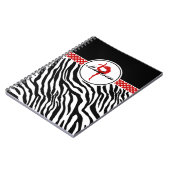 jouw naam Zebra Print Gymnastiek met rode details Notitieboek (Linkerzijde)