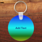 Jouw naam Zee Sky Blue Green Modern Gradient Sleutelhanger (Voorkant)