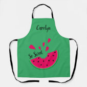 Jouw naam zo lieve watermeloen en harten valentijn schort (Voorkant)