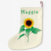 Jouw naam Zonnebloemen Kerstkous Kleine Kerstsok (Achterkant)