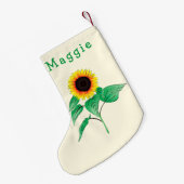 Jouw naam Zonnebloemen Kerstkous Kleine Kerstsok (Achterkant (Hangend))