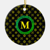 Jouw naam zwart-geel keramisch ornament (Voorkant)