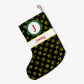 Jouw naam zwart-geel kleine kerstsok (Achterkant (Hangend))
