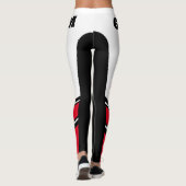 Jouw naam zwart/wit/rood schrijven leggings (Achterkant)