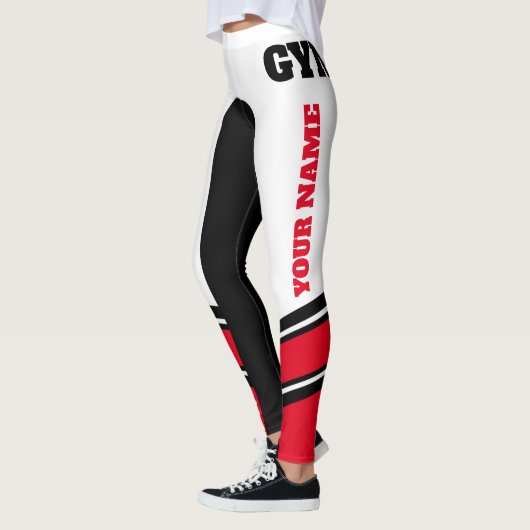 Jouw naam zwart/wit/rood schrijven leggings (Links)