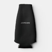 Jouw naam zwarte fleskoeler flesjeskoeler (Voorkant)