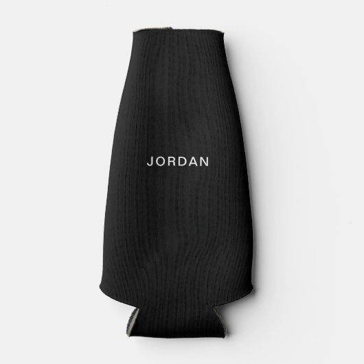 Jouw naam zwarte fleskoeler flesjeskoeler (Voorkant)