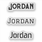 Jouw naam zwarte grafische lettertypeversies sticker (Voorkant)