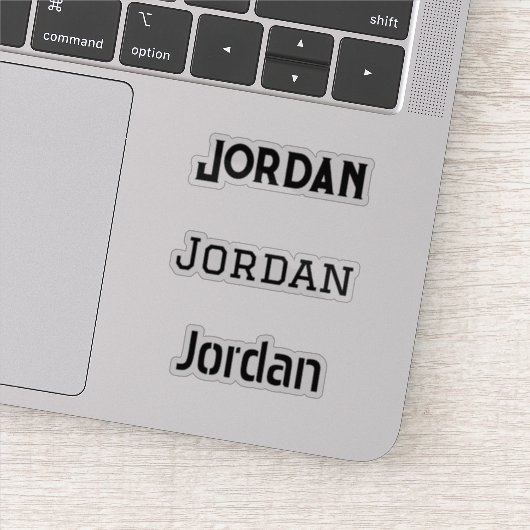 Jouw naam zwarte grafische lettertypeversies sticker (Detail)