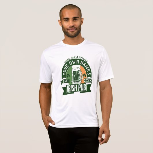 Jouw naam's Irish Pub Personalized St Patricks Day T-shirt (Voorkant volledig)