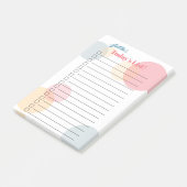 Jouw naam's Today's List - Gekleurde Confetti Stip Post-it® Notes (Schuin)