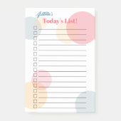 Jouw naam's Today's List - Gekleurde Confetti Stip Post-it® Notes (Voorkant)