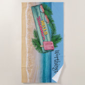 Jouw namen keukenhanddoek strandlaken (Voorkant)