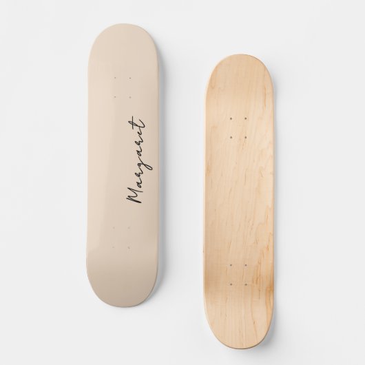 Jouw namen op Custom Almond Modern Skateboard (Voorkant)