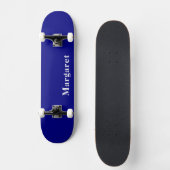 Jouw namen op Custom Navy Blue Modern Skateboard (Voorkant)