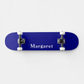 Jouw namen op Custom Navy Blue Modern Skateboard (Horizontaal)