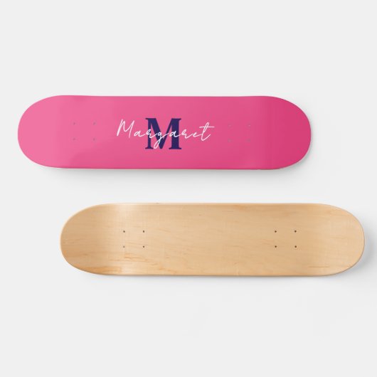 Jouw namen op Custom Pink Skateboard - Make It You (Horizontaal)