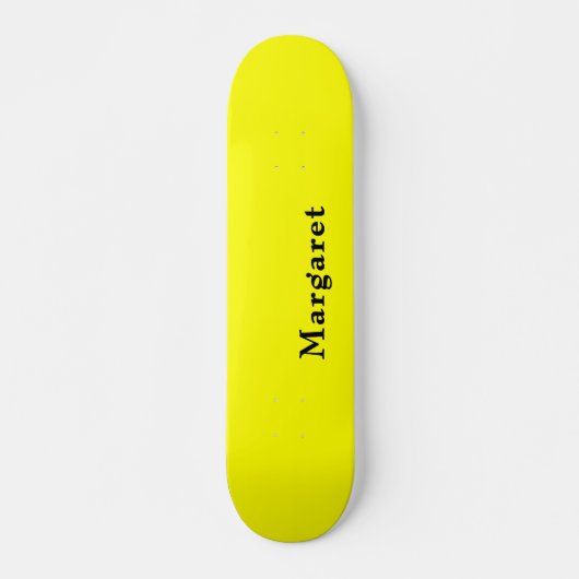 Jouw namen op Custom Yellow Modern Skateboard (Voorkant)