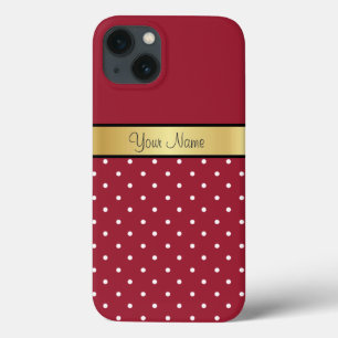 Jouw namen op gouden, elegante kruidige rode & wit Case-Mate iPhone case