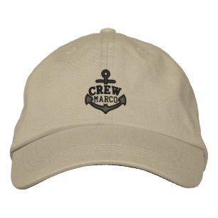 Jouw namen over de Nautical Anchor Embroidery voor Geborduurde Pet