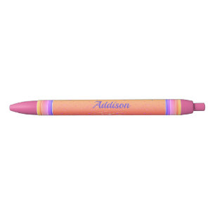 Jouw namen over roze en goudachtergrond zwarte inkt pen