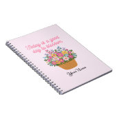 Jouw namen over Schattigee Roze Bloemen Spiraal No Notitieboek (Rechterzijde)