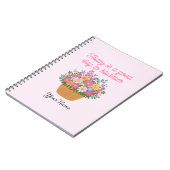 Jouw namen over Schattigee Roze Bloemen Spiraal No Notitieboek (Linkerzijde)