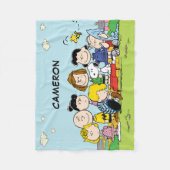 Jouw namen toevoegen | Charlie Brown en Gang Fleece Deken (Voorkant)