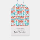 Jouw namen toevoegen | Finse vos- en vogelvolkkuns Cadeaulabel (Achterkant)