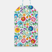 Jouw namen toevoegen | Folk Art Bloem Patroon Cadeaulabel (Achterkant)