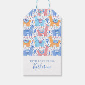 Jouw namen toevoegen | Helder kleurrijk alpaca pat Cadeaulabel (Voorkant)