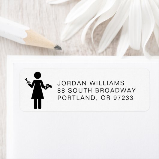 Jouw namen toevoegen | Kapper symbool Etiket (Insitu)