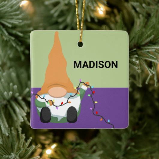 JOUW NAMEN TOEVOEGEN | Kerst-kerst-keramisch keram Keramisch Ornament (Boom)