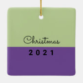 JOUW NAMEN TOEVOEGEN | Kerst-kerst-keramisch keram Keramisch Ornament (Achterkant)