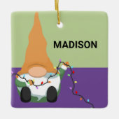 JOUW NAMEN TOEVOEGEN | Kerst-kerst-keramisch keram Keramisch Ornament (Voorkant)
