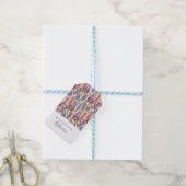 Jouw namen toevoegen | lama's op strepen patroon cadeaulabel (Met Touw)